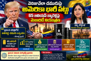 వెనిజువేలా చమురుపై అమెరికా భారీ పట్టు.. 65 బిలియన్ బ్యారెళ్లపై మెజారిటీ నియంత్రణ